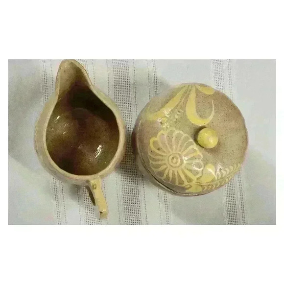 Mexican-Hand Made-Serving Bowl w/Cream and Sugar - Picture 5 of 10